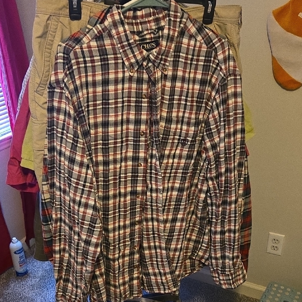 Chaps Men's Multicolor Plaid Button Down Shirt